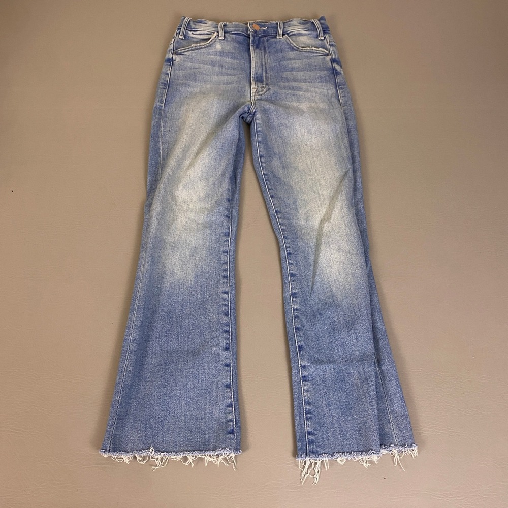 MOTHER The Hustler Ankle Fray Jeans Size 25 Blue Au Revoir High Rise Bootcut
